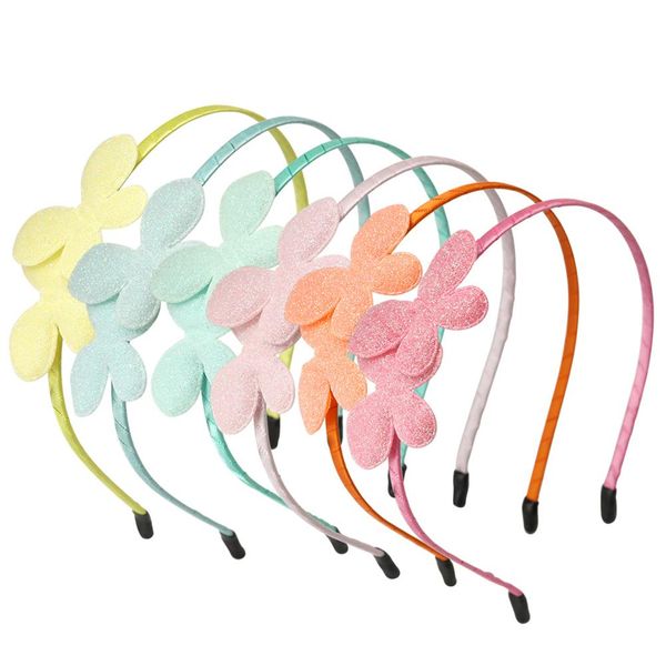 

12pcs ins fashion cute glitter butterfly hair sticks bow solid cartoon hairbands princess headwear boutique hair accessories, Slivery;white