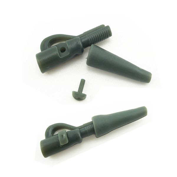 

100 sets] carp fishing rig making terminal accessories safety lead clips with pin and rubber cone tail retail & wholesale