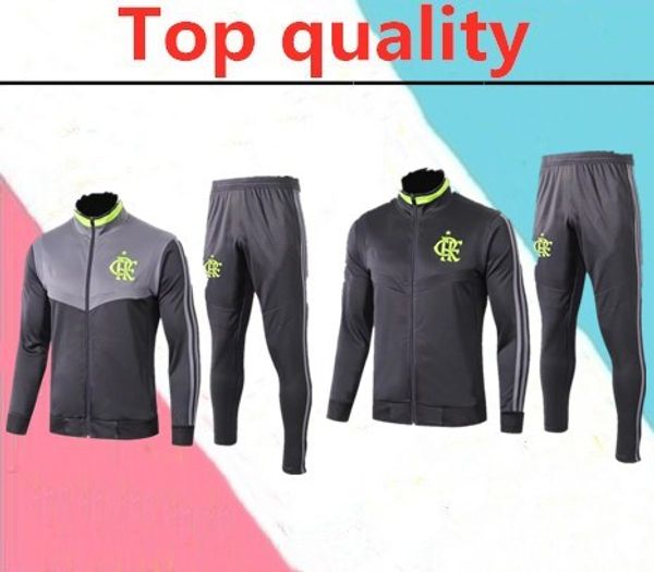 

2019 chandal flamengo home jacket training suit kits 19 20 brasil flemish flamengo diego guerrero long zipper tracksuit, Black