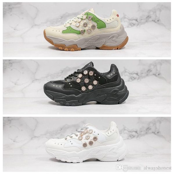 

2020 new women shoes ny band diamond big daddy shoes yankees print lace up lightweight platform daddy sneakers 36-39, Black