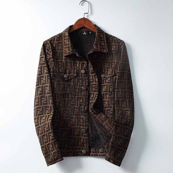 

european station men's 2019 autumn and winter new men's embroidered jacket fashion youth stand collar men's jacket z24, Black;brown