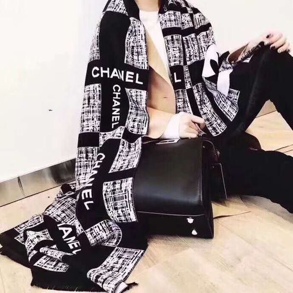 

2019 europe and america 039 late t quality women 039 carf winter rectangular ilk cotton carf woman, Black;white