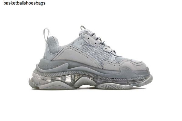 

grey new triple-s ancient sneakers air cushion shoes men women running shoes tennis designer sports shoes size 35-45