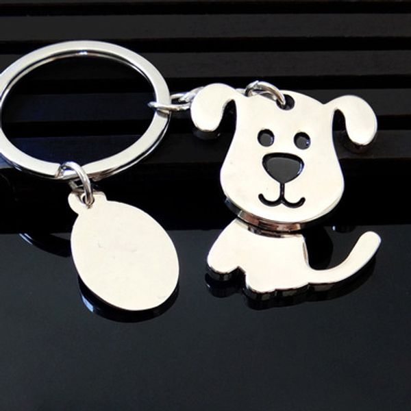 

creative funny nice moving lovely dog keychain keyring key chain ring key fob holder gift keychain, Silver