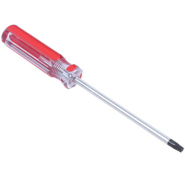 

new 2 pcs red clear antislip handle 4mm magnet tip t25 security torx screwdrivers