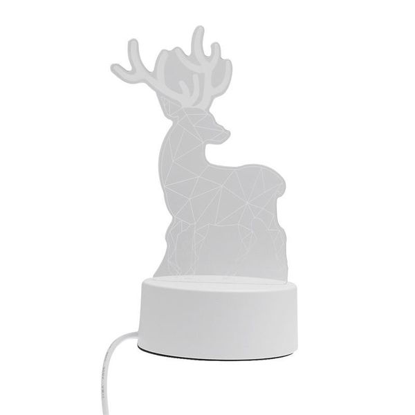 

3d led night light deer table lamp decorative light for bedroom kids room (usb button monochrome, warm light