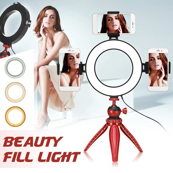 

led pgraphy lamp 2700k-5500k p studio led ring light dimmable video with tripod phone holder for makeup phone youtube