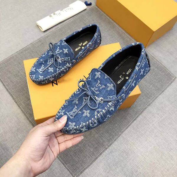 

роскошные мужские туфли высокого качества brand designer denim галоши обувь с акцентом обувь бизнес-кожа с золотой нитью, Black