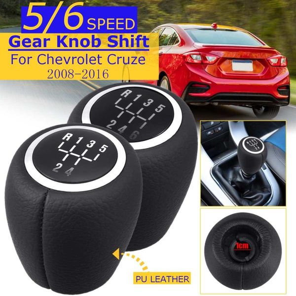 

5 and 6 speed leather manual gear shift knob for cruze 2008 2009 2010 2011 2012 2013 2014 2015 2016 car styling mt