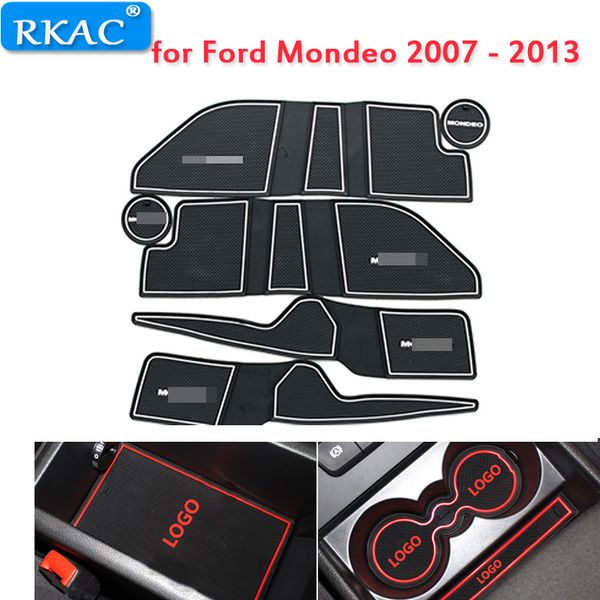 

for mondeo 2007 - 2012 4 door groove mat anti-slip rubber cup holder gate slot pad accessories 2008 2009 2010 2011 2013