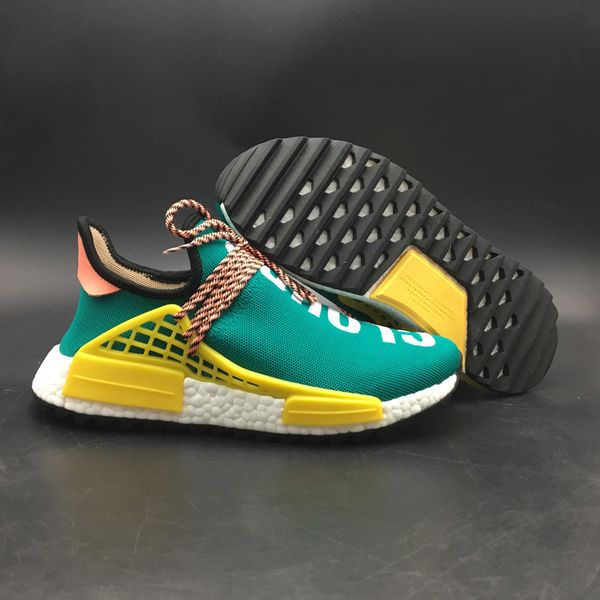 

2019 new human race hu sun glow breathable green clounds moon designer running shoes fashion designer trainer sport sneaker