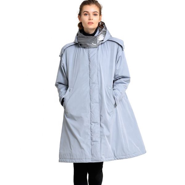 

пальто odm top design качество ladys вниз пальто с большим пальто девушки, Black