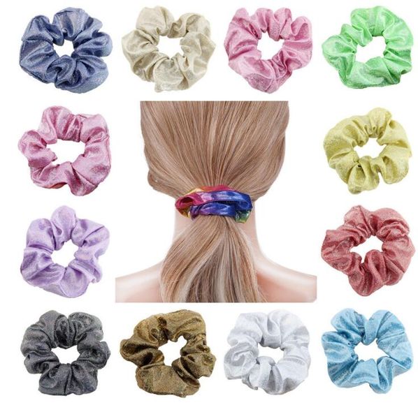 

ins волос scrunchies набор для женщин strong elastic bobbles волос для хвостика holder красочных аксессуаров для волос, Slivery;white