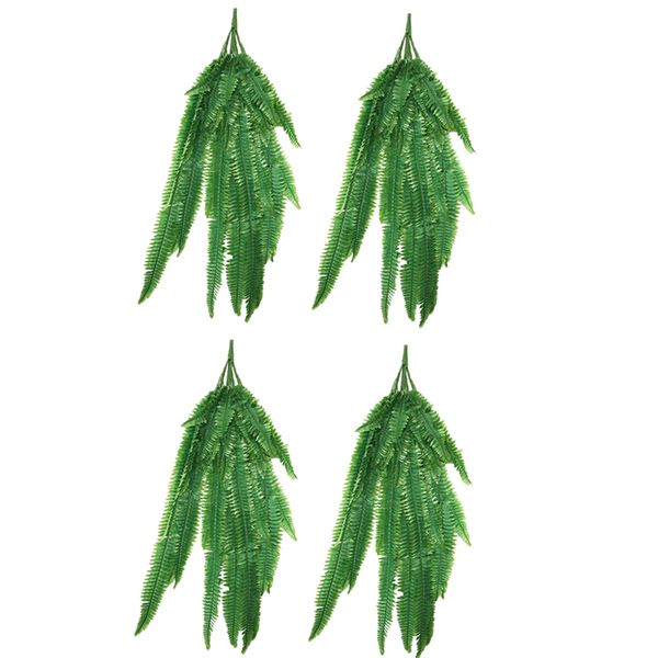 

4pcs artificial plant wall hanging leaf vine green persian rattan home wedding garland decor
