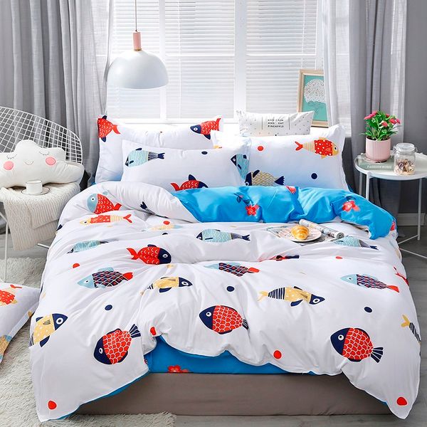 

home textiles small goldfish bedding set 3/4pcs summer bed linens duvet cover brief bed set kids bedclothes covers