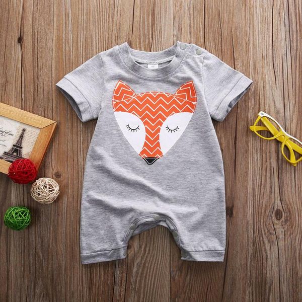 

0-24months new born infant baby girls boys jumpsuit printed short sleeve rompers, Blue