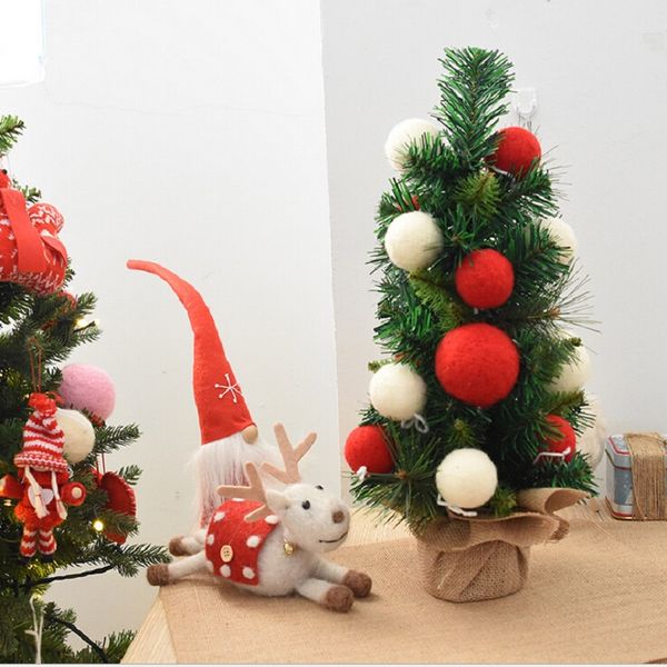 

3pcs/ set wool felt balls 4/6cm handmade christmas tree hanging ornaments nursery pom pom garland gifts for table room ornament