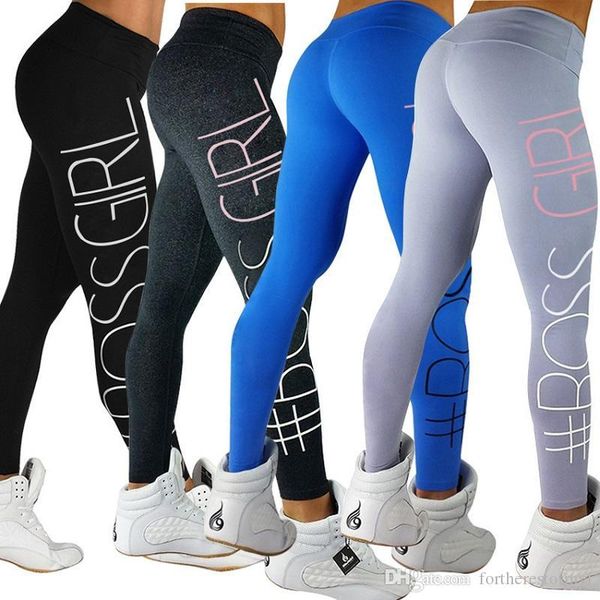

womens sports pants yoga leggings trousers fashion training exercise letter printed pants running fitness tights pants, Black;white