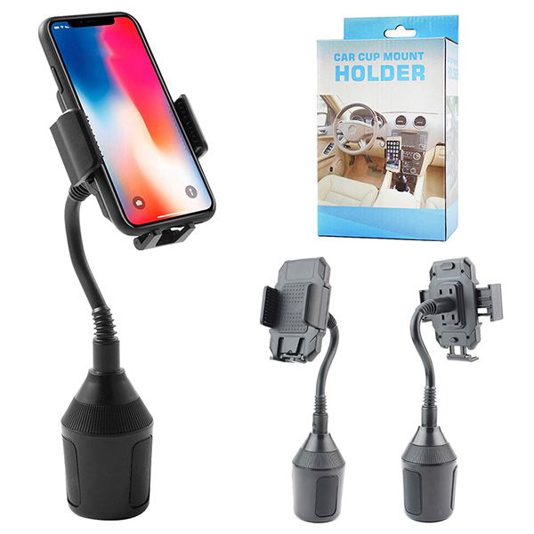 

cup car phone holder 360 degree car mount with long gooseneck for iphone xs 8 plus samsung galaxy s10 s9 s8