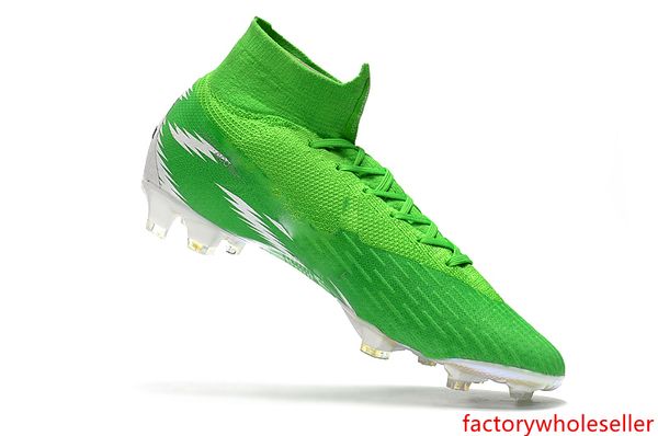

green 100% original mercurial superfly vi 360 elite fg soccer shoes high ankle soccer cleats