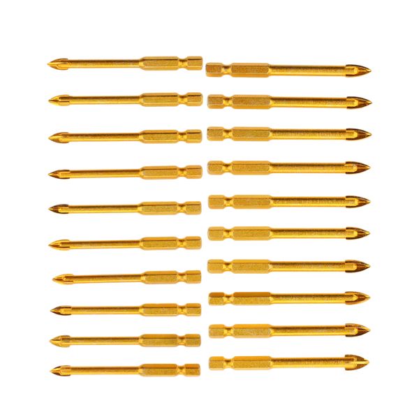 

20pcs 6mm & 8mm tungsten carbide drill bit glass mirror ceramic cross spear head