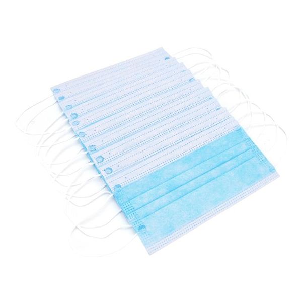 

of face mask three layers in stock blue 50 1 pcs anti fog dust haze pollen breathable mask#703