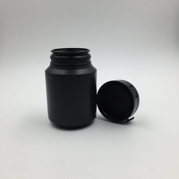 30 Stück/Lot 100 ml 100 g 100 cc HDPE-Kunststoff-Pillenflaschen in Schwarz mit Abreißverschluss