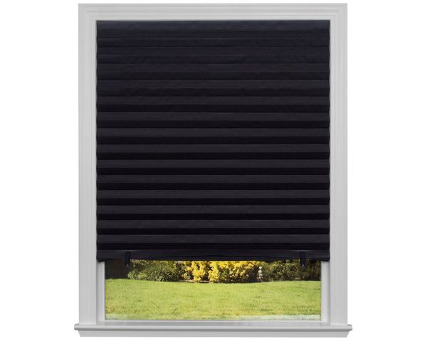

black self-adhesive pleated blinds blackout window 90x180cm
