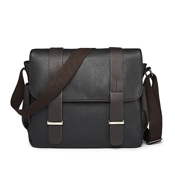 

fashion pu leather shoulder crossbody bags for men's canvas business messenger bag men black satchels male shoulder bags