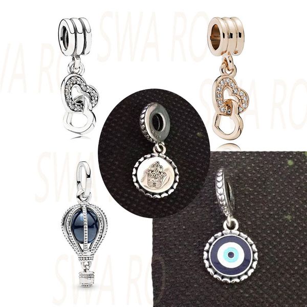 

2019 autumn new sterling silver 925 blue evil eye air balloon ring pendant pendant diy bracelet original ladies jewelry gift, Bronze;silver