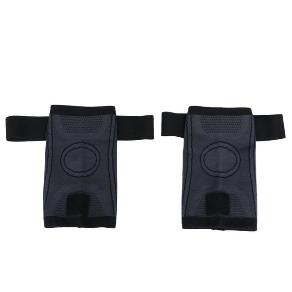 

2 pcs compression knee sleeve knee brace support with adjustable strap for pain relief running basketball exercises, Black;gray