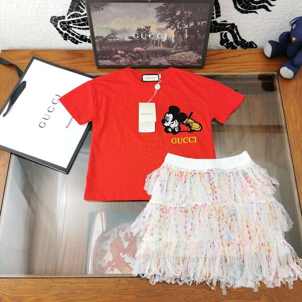 

kid girl clothes set luxury brand clothes set for summer red color kid girls fashion party dress for wedding 110-160 kid toddler clothes, Red;yellow