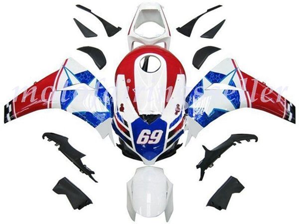 

oem quality new abs full fairings kits fit for honda cbr1000rr (2008 2009 2010 2011) cbr1000rr 08 09 10 11bodywork set red white blue star