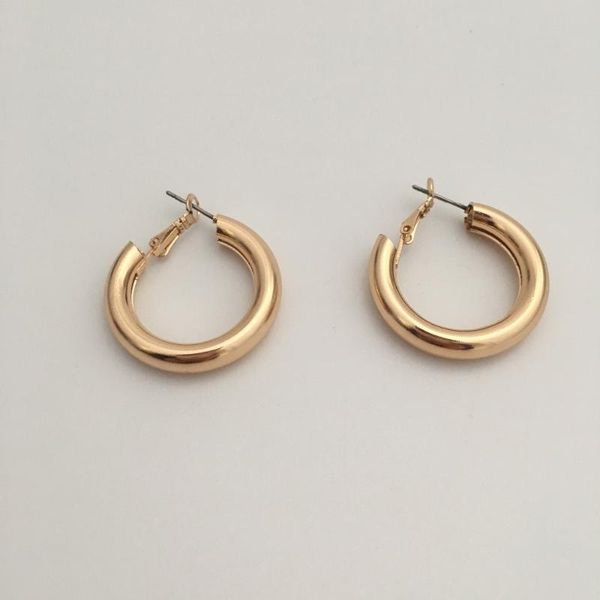 

fashion jewelry gold color plating 4mm thickness small hoop earrings for women girl man, Golden