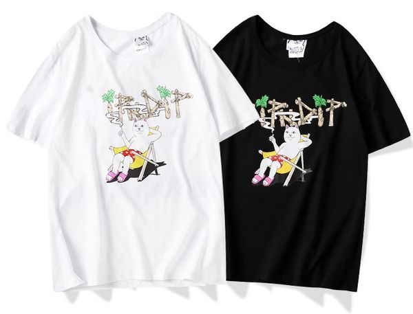 

2020 / ripdipt полумесяц печати рубашки лето хлопок футболки хип-хоп новый бренд мода роскошные дизайнерские мужские футболки, White;black