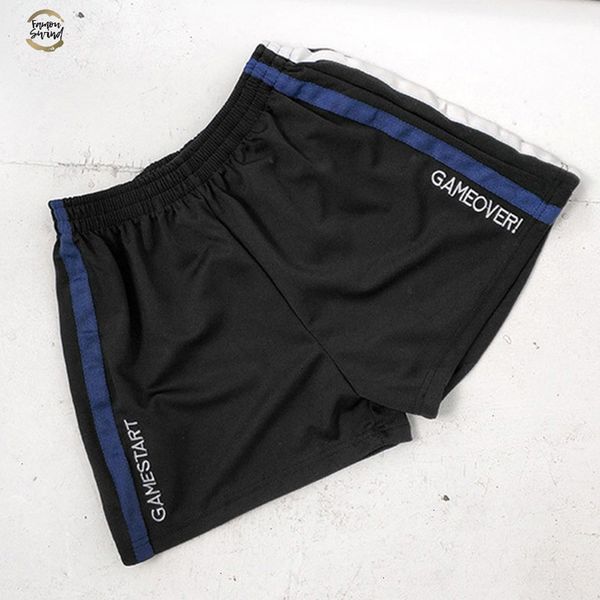 

side stripe letters embroidery elastic waist loose shorts feminino m-xxl shorts women summer 2019 black spodenki damskie, White;black