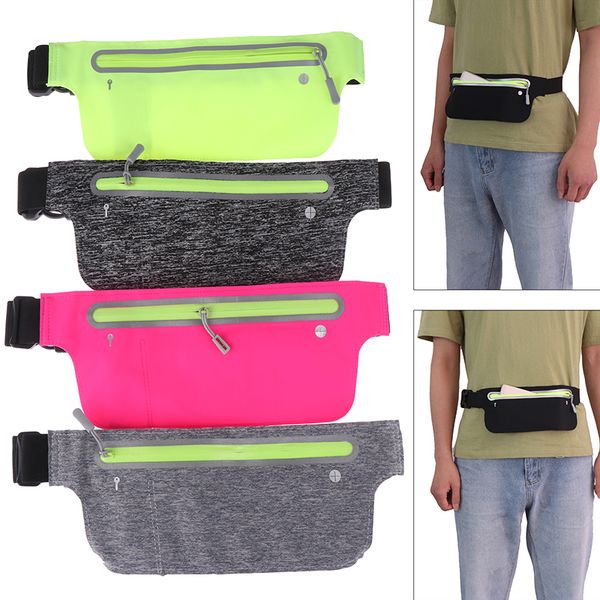 

1pc sport running reflective waist belt bum bag phone holder zipper pouch