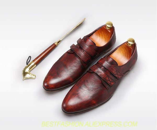 Compre Zapato Hecho A Mano Para Hombres Punta Puntiaguda Cuero Genuino Vintage Smrt Zapatos Casuales HookLoop Slip On Zapatos De Zapatos De Boda Rojos Compre Zapato Hecho A Mano Para Hombres Punta Puntiaguda Cuero Genuino Vintage Smrt Zapatos Casuales HookLoop Slip On Zapatos De Zapatos De Boda Rojos