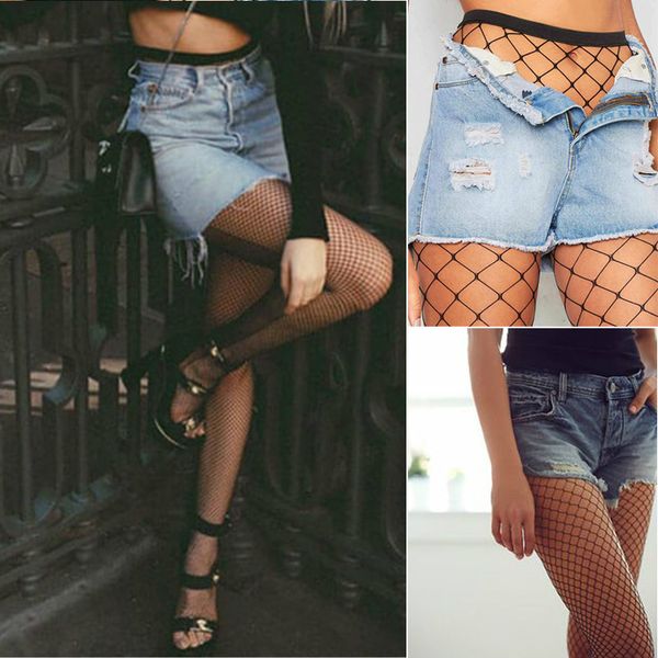 

2019 summer ladies black mesh fishnet tights stocking pattern high waist hollow out transparent club party hosiery femme, Black;white
