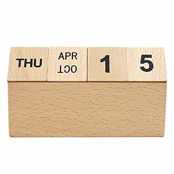 Reusable Wooden Calendar Block Creative Eco Friendly Perpetual Reusable Wooden Calendar Block Creative
