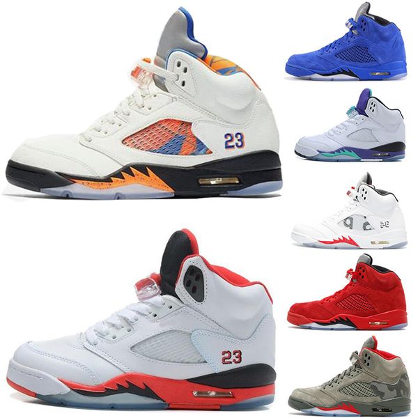 

5 5s mens basketball shoes trophy room black grape metallic suede white olympic gold fire red designer shoes