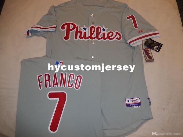 

custom majestic philadelphia #7 maikel franco game jersey gray new mens stitched jerseys big and tall size xs-6xl for sale, Black;blue