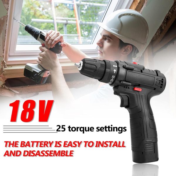 

18v cordless electric screwdriver electric impact cordless drill wireless rechargeable hand drills mini drill power tools