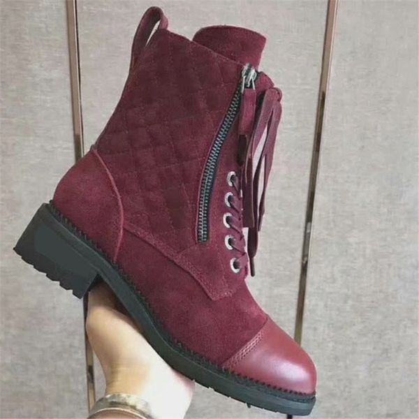 

suede shoes women low heel boots women rock botas mujer ankle black shoes leather zapatos de mujer lace up boots