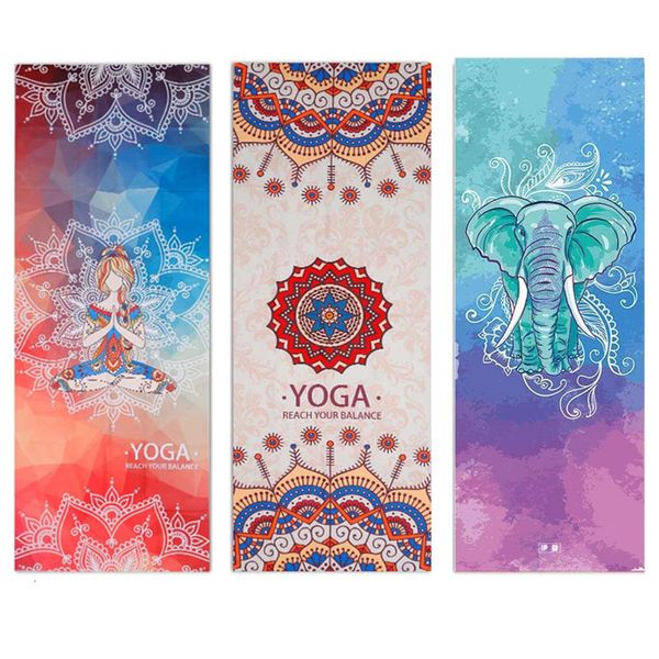

absorbsweat mat towel microfiber printed yoga yoga towel silica gel non-slip goodgrip 183*65cm yoga blanket pilates mat cover