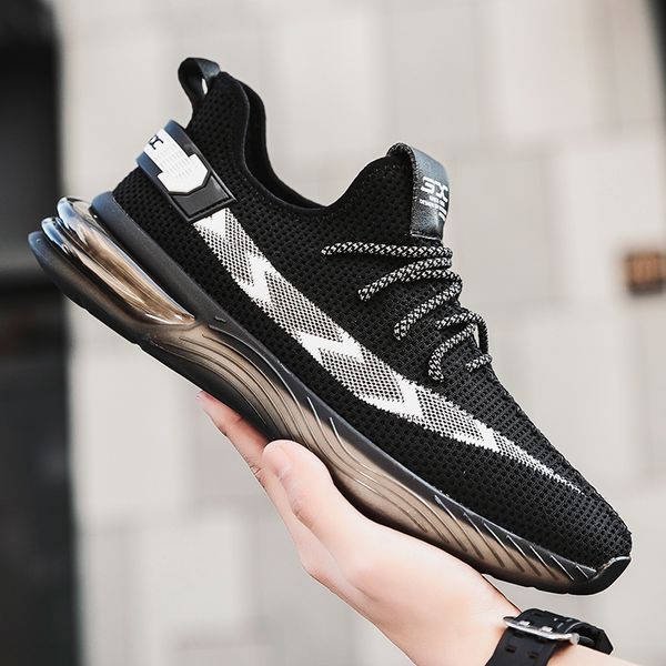 

2020 new fashion men sneakers mesh casual shoes lac-up men shoes lightweight vulcanize walking sneakers zapatillas hombre, Black