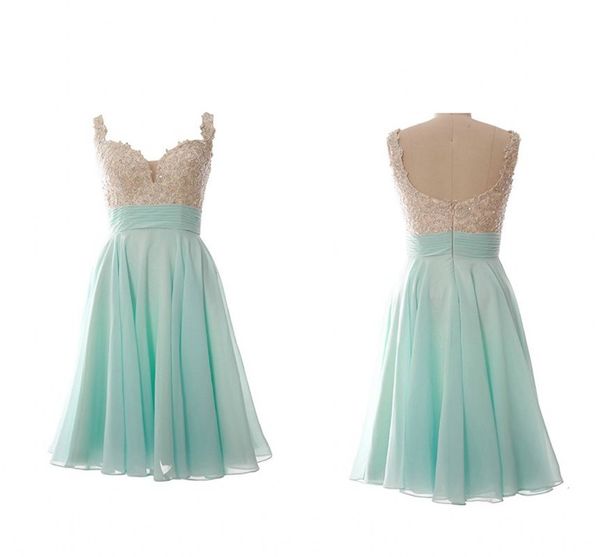 2022 mini verde vestidos de baile curtos applique miçangas lantejoulas querida vestido de festa meninas ocasião especial coquetel vestidos barato