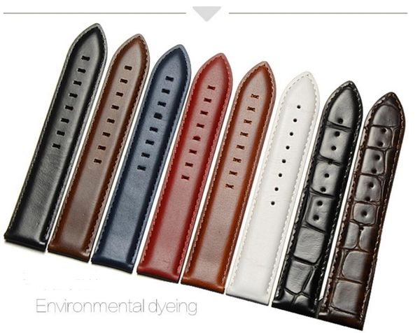 

leather strap replacement leather strap vintage oil wax leather men and women pin buckle accessories 13mm 17mm 18mm 19mm 20 one generation, Black;brown