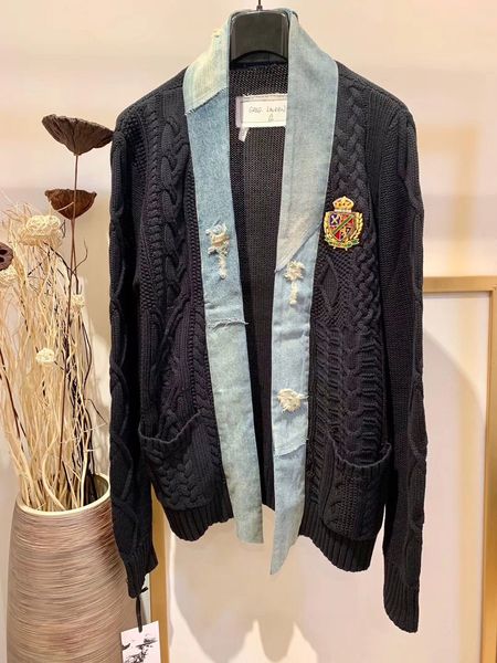 

2019 fall and winter new fashion mens designer cardigan knit jacket ~ us size jackets ~ designer knitwear jackets for men, Black;brown
