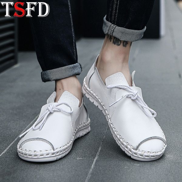 

fashion men's leather shoes lightweight men's sneakers comfortable men casual shoes summer new plus size 50 white lazy y5, Black